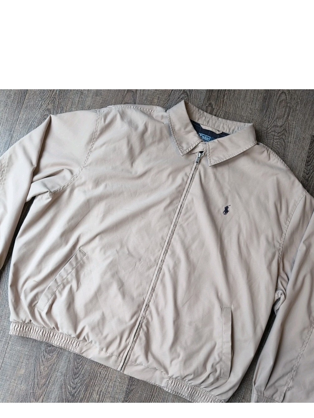 Vtg Polo Ralph Lauren Jacket XXL Khaki Harrington Bi Swing Plaid Lined Bomber - Picture 3 of 9